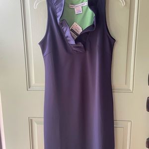 Gretchen Scott Jersey Ruffleneck Dress